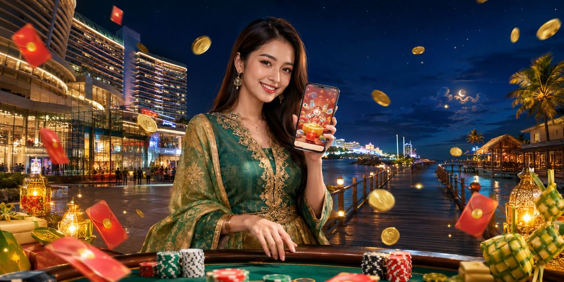 Suasana perayaan Hari Raya dengan promosi taruhan sukan di Genting Highlands